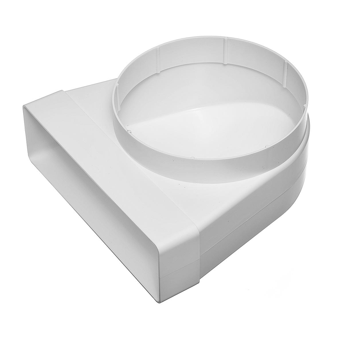 620СК16КП / Колено-переход для плоских воздуховодов 60х204 мм / d.160мм, ЭРА