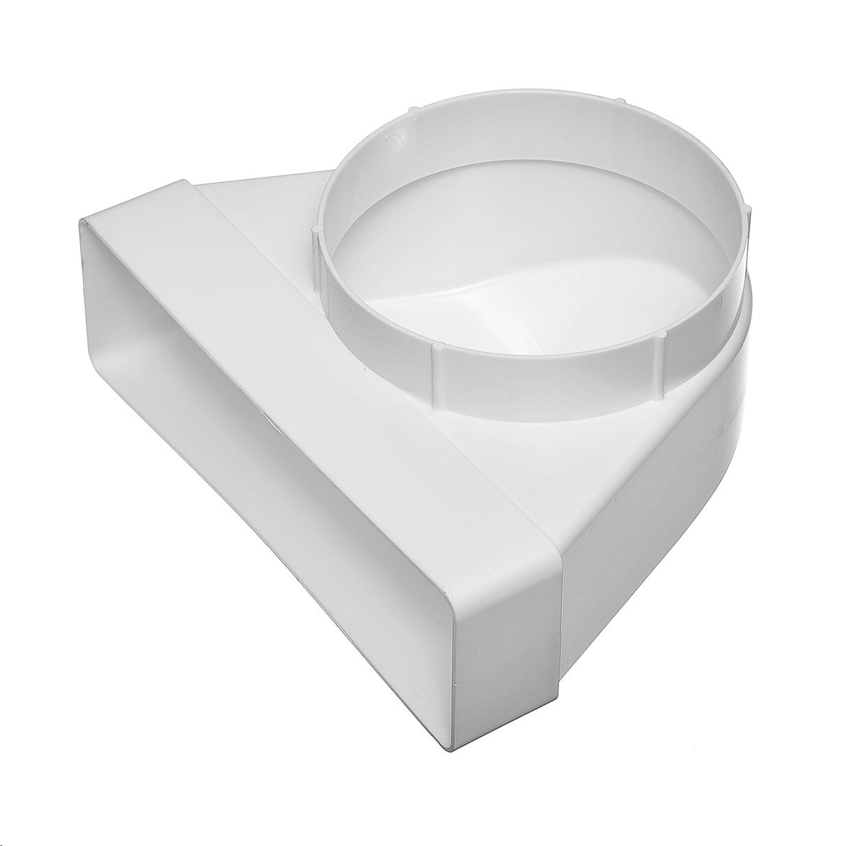 620СК12,5КП / Колено-переход для плоских воздуховодов 60х204 мм / d.125, ЭРА