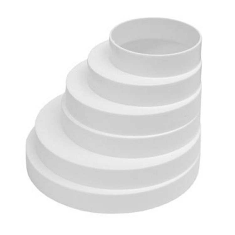 ПУ16.15.12,5.12.10.8 / Редуктор эксцентриковый универсальный для круглых воздуховодов 80/100/120/125/150/160 мм (пирамидка) ЭРА